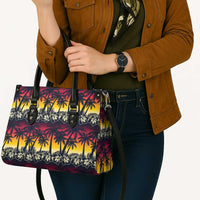 Hawaii Hibiscus Palm Tree Sunset Leather Bag Tropical Style - Polynesian Pride