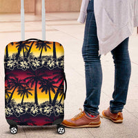 Hawaii Hibiscus Palm Tree Sunset Luggage Cover Tropical Style LT01 Multicolor - Polynesian Pride
