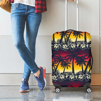 Hawaii Hibiscus Palm Tree Sunset Luggage Cover Tropical Style LT01 - Polynesian Pride