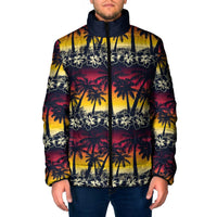 Hawaii Hibiscus Palm Tree Sunset Padded Jacket Tropical Style LT01 Men Multicolor - Polynesian Pride