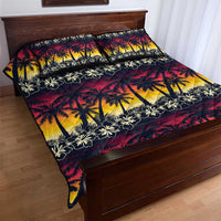 Hawaii Hibiscus Palm Tree Sunset Quilt Bed Set Tropical Style - Polynesian Pride