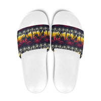 Hawaii Hibiscus Palm Tree Sunset Slide Sandals Tropical Style - Polynesian Pride