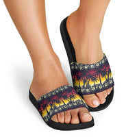 Hawaii Hibiscus Palm Tree Sunset Slide Sandals Tropical Style - Polynesian Pride
