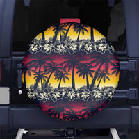 Hawaii Hibiscus Palm Tree Sunset Spare Tire Cover Tropical Style - Polynesian Pride