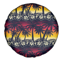 Hawaii Hibiscus Palm Tree Sunset Spare Tire Cover Tropical Style - Polynesian Pride
