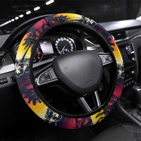 Hawaii Hibiscus Palm Tree Sunset Steering Wheel Cover Tropical Style - Polynesian Pride