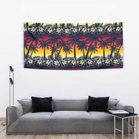 Hawaii Hibiscus Palm Tree Sunset Tapestry Tropical Style - Polynesian Pride