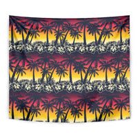 Hawaii Hibiscus Palm Tree Sunset Tapestry Tropical Style - Polynesian Pride
