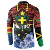 Personalised Vanuatu Tafea Province Button Sweatshirt Unique Tropical Tribal Pattern