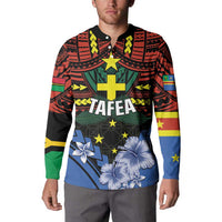 Personalised Vanuatu Tafea Province Button Sweatshirt Unique Tropical Tribal Pattern