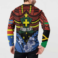 Personalised Vanuatu Tafea Province Button Sweatshirt Unique Tropical Tribal Pattern