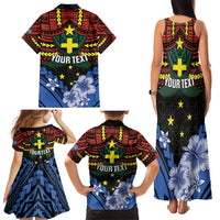 Personalised Vanuatu Tafea Province Family Matching Tank Maxi Dress and Hawaiian Shirt Unique Tropical Tribal Pattern