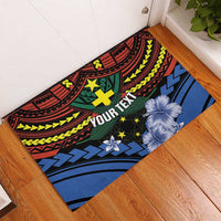 Personalised Vanuatu Tafea Province Rubber Doormat Unique Tropical Tribal Pattern