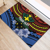 Personalised Vanuatu Tafea Province Rubber Doormat Unique Tropical Tribal Pattern