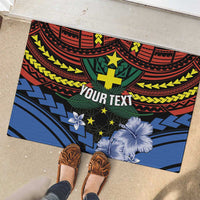 Personalised Vanuatu Tafea Province Rubber Doormat Unique Tropical Tribal Pattern