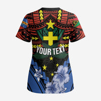 Personalised Vanuatu Tafea Province Scrub Top Unique Tropical Tribal Pattern - Polynesian Pride