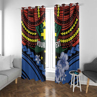 Personalised Vanuatu Tafea Province Window Curtain Unique Tropical Tribal Pattern