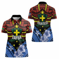 Personalised Vanuatu Tafea Province Women Polo Shirt Unique Tropical Tribal Pattern