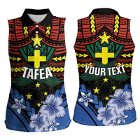 Personalised Vanuatu Tafea Province Women Sleeveless Polo Shirt Unique Tropical Tribal Pattern