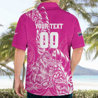 Custom New Zealand Rugby Silver Fern Hawaiian Shirt Aotearoa Kiwi Maori Pink Version - Polynesian Pride