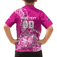 Custom New Zealand Rugby Silver Fern Hawaiian Shirt Aotearoa Kiwi Maori Pink Version - Polynesian Pride