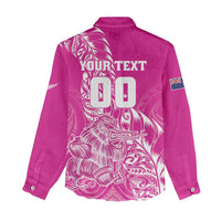 Custom New Zealand Rugby Silver Fern Women Casual Shirt Aotearoa Kiwi Maori Pink Version - Polynesian Pride