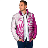Custom New Zealand Rugby Silver Fern Padded Jacket Aotearoa Maori Pink Version - Polynesian Pride