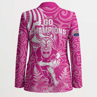 New Zealand Silver Fern Rugby All Pink Blazer Maori Tiki Player With Ta Moko Tribal - Polynesian Pride