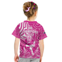 New Zealand Silver Fern Rugby All Pink Kid T Shirt Maori Tiki Player With Ta Moko Tribal - Polynesian Pride