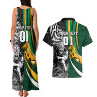 Custom New Zealand and South Africa Rugby Couples Matching Tank Maxi Dress and Hawaiian Shirt Silver Fern Protea Pattern World Cup 2023 LT01 - Polynesian Pride