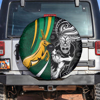 New Zealand and South Africa Rugby Spare Tire Cover Silver Fern Protea Pattern World Cup 2023 LT01 - Polynesian Pride