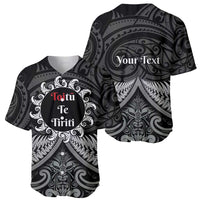 Personalised Toitu Te Tiriti Aotearoa Silver Fern Baseball Jersey New Zealand Maori Pattern LT01 - Polynesian Pride