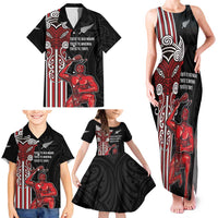 Toitu Te Reo Maori Toitu Te Whenua Toitu Te Tiriti Family Matching Tank Maxi Dress and Hawaiian Shirt Maori Warrior New Zealand