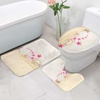 Beige Frangipani Sea Shell Bathroom Set Starfish Polynesian Pattern - Polynesian Pride