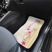 Beige Frangipani Sea Shell Car Mats Starfish Polynesian Pattern - Polynesian Pride