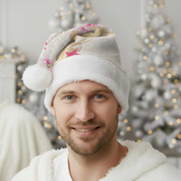 Beige Frangipani Sea Shell Christmas Santa Hat Starfish Polynesian Pattern - Polynesian Pride