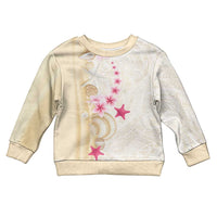 Beige Frangipani Sea Shell Kid Ugly Christmas Sweater Starfish Polynesian Pattern - Polynesian Pride