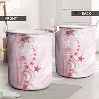 Pink Plumeria Sea Shell Laundry Basket Starfish Polynesian Pattern - Polynesian Pride