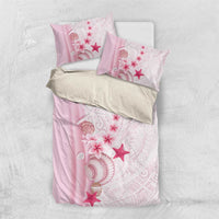 Pink Plumeria Sea Shell Bedding Set Starfish Polynesian Pattern - Polynesian Pride