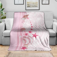 Pink Plumeria Sea Shell Blanket Starfish Polynesian Pattern - Polynesian Pride