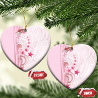 Pink Plumeria Sea Shell Ceramic Ornament Starfish Polynesian Pattern - Polynesian Pride