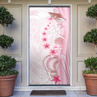 Pink Plumeria Sea Shell Door Cover Starfish Polynesian Pattern - Polynesian Pride