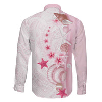 Pink Plumeria Sea Shell Family Matching Summer Maxi Dress and Hawaiian Shirt Starfish Polynesian Pattern LT01 - Polynesian Pride