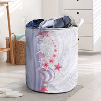 Purple Plumeria Sea Shell Laundry Basket Starfish Polynesian Pattern - Polynesian Pride