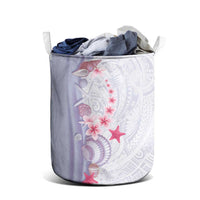Purple Plumeria Sea Shell Laundry Basket Starfish Polynesian Pattern - Polynesian Pride