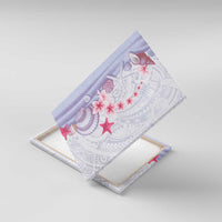 Purple Plumeria Sea Shell Canvas Wall Art Starfish Polynesian Pattern - Polynesian Pride