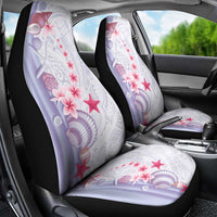 Purple Plumeria Sea Shell Car Seat Cover Starfish Polynesian Pattern - Polynesian Pride