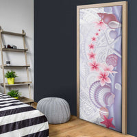 Purple Plumeria Sea Shell Door Cover Starfish Polynesian Pattern - Polynesian Pride