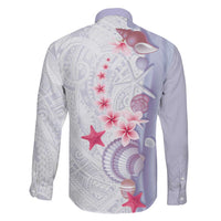 Purple Plumeria Sea Shell Family Matching Mermaid Dress and Hawaiian Shirt Starfish Polynesian Pattern LT01 - Polynesian Pride
