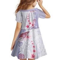 Purple Plumeria Sea Shell Family Matching Off The Shoulder Long Sleeve Dress and Hawaiian Shirt Starfish Polynesian Pattern - Polynesian Pride